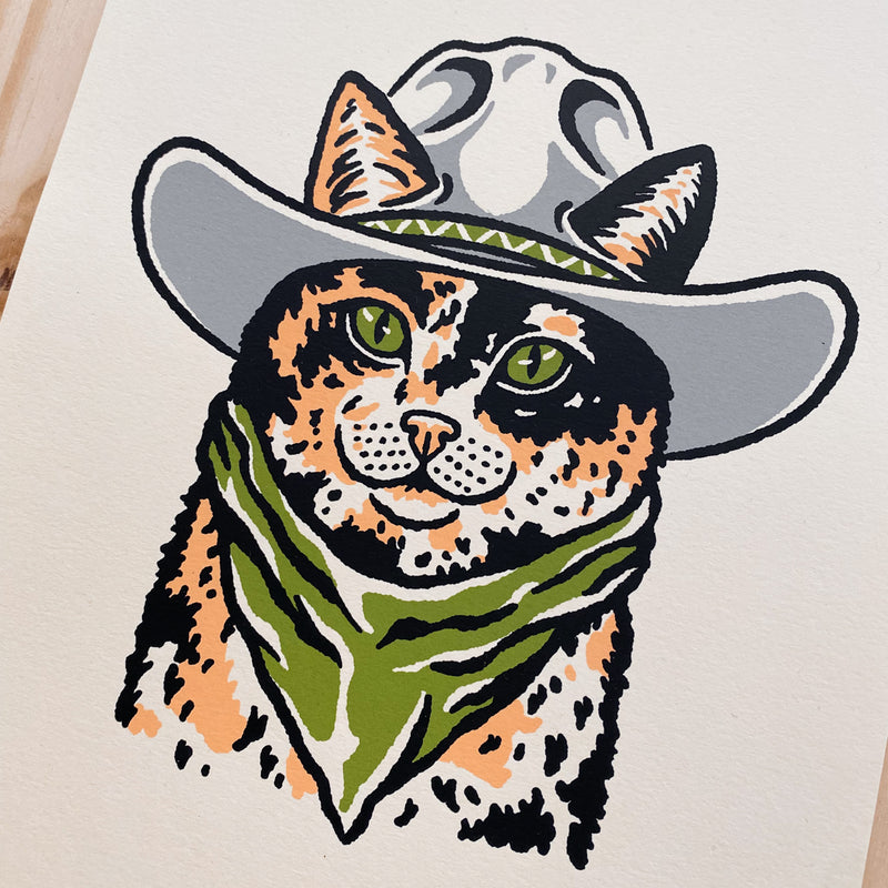 Calico Cowcat - Signed 8x10in Silkscreen Print