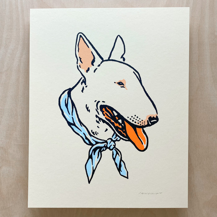 Bull Terrier Cowdog - Signed 8x10in Silkscreen Print