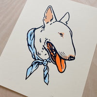 Bull Terrier Cowdog - Signed 8x10in Silkscreen Print