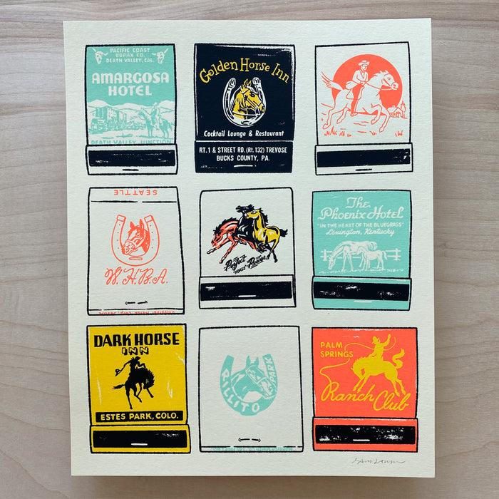 Vintage Matchbooks - Signed 8x10in Silkscreen Print