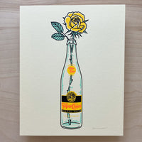 Yellow Rose Bottle - Signed 8x10in Silkscreen Print