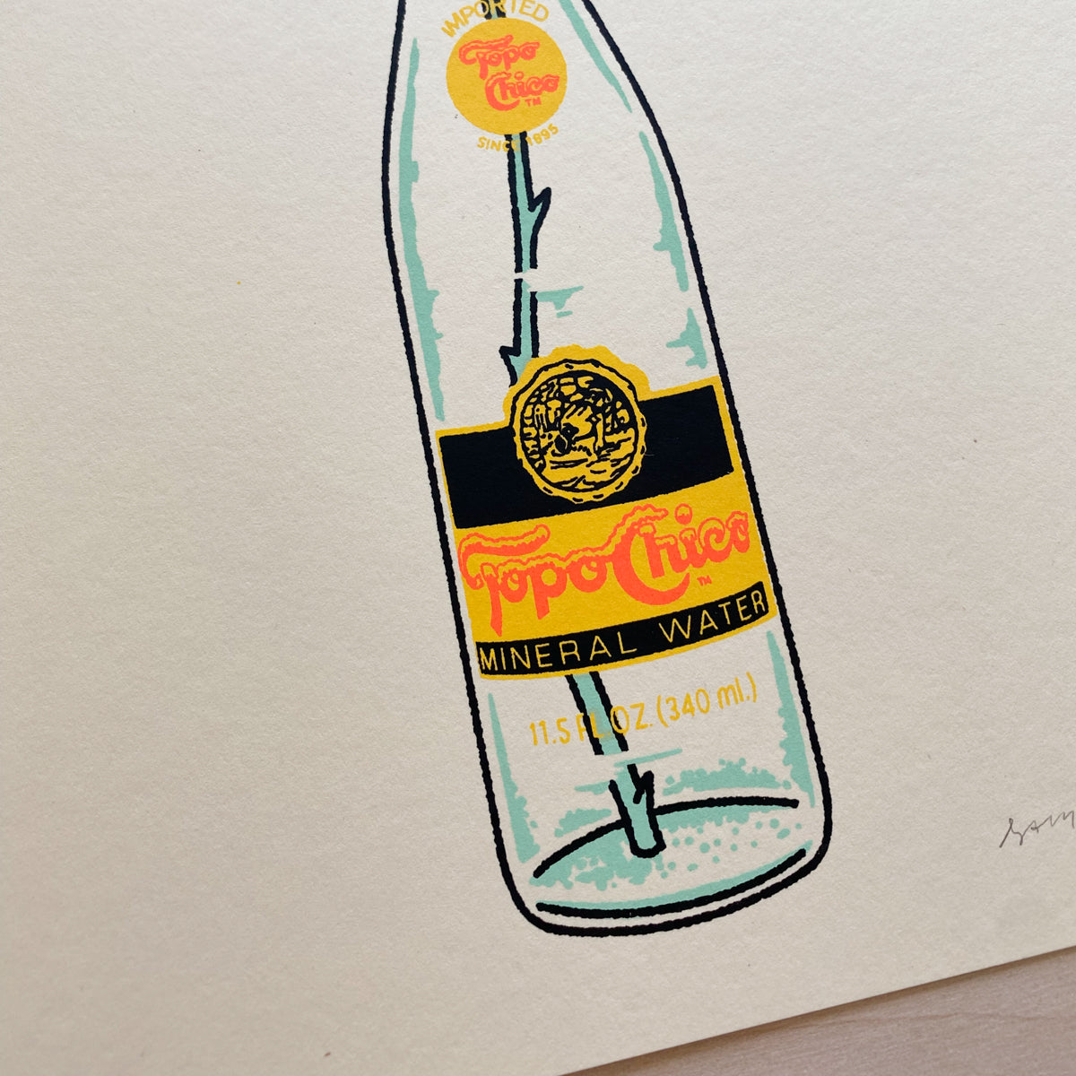 Yellow Rose Bottle - Signed 8x10in Silkscreen Print