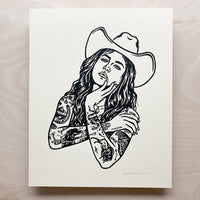 Tattooed Cowgirl 3 - Signed 8x10in Silkscreen Print