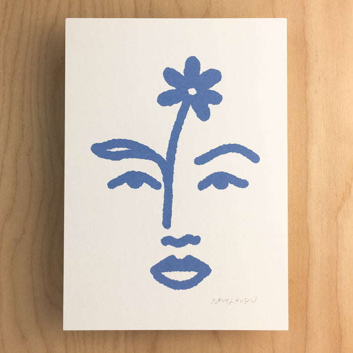 Bloom  - Signed 5x7in Silkscreen Print (Periwinkle)