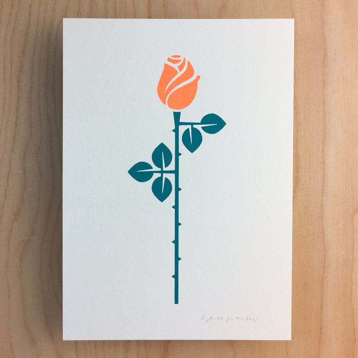 Simple Rose - Signed 5x7in Silkscreen Print