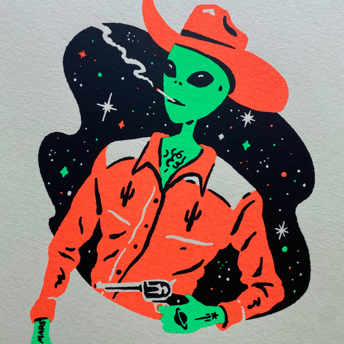 Western Alien James - Signed 8x10in Silkscreen Print